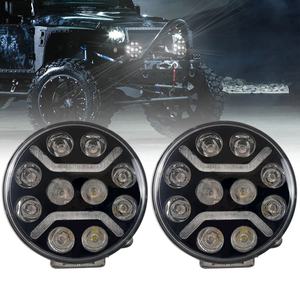 9 pouces 120W rond Led panneau de plafond Luces Led Para <span class=keywords><strong>Camion</strong></span> 9 pouces Led conduite lumière <span class=keywords><strong>4x4</strong></span> voiture blanc ambre SUV ATV tracteur bateau - Product Image 1