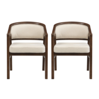 [Expédié depuis les États-Unis] Chaise de salle à manger avec cadre en bois et dossier rembourré, 2 couleurs, lot de 2, livraison rapide depuis les États-Unis, MOQ : 1 lot