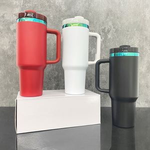 USA Warehouse Multiple Colors H2.0 40oz Green Plated Tumbler <b>With</b> <b>Handle</b> Powder Coated <b>Travel</b> <b>Mug</b> for DIY - Product Image 2