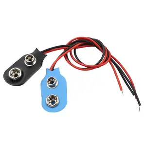 I Typ Snap 9V Batterieclip-Anschluss mit Kabel 9V Batterie klemmen 15cm Schwarz Rot Kabel anschluss Schnalle