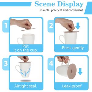 Creative Food Grade Silicone Cup <b>Lid</b>, Universal Dustproof & Leakproof Cup Cover <b>for</b> <b>Mugs</b>, <b>Ceramic</b> Cups and Water Cups - Product Image 3