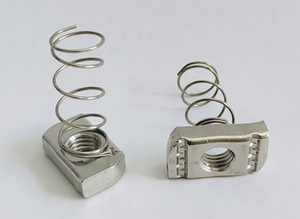 Stainless Steel SS 304 316 Strut Channel Spring Nuts M6 Natural Finish Fully <b>Threaded</b> Square Nut - Product Image 3