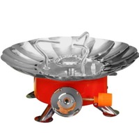Mini réchaud à gaz butane pliable carré, brûleur portable Lotus pour le camping en plein air