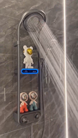 Noir argent multifonction Rainfalll Piano clé chaud et froid arroseur Massage pommeau de douche ensembles système panneaux de douche