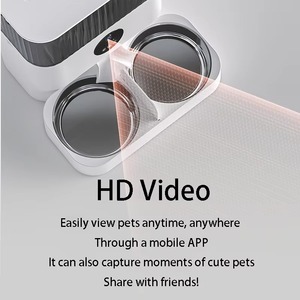 Otomatik Akıllı Mikroçipli Kamera Kediler İçin Paslanmaz Çelik Çift Kaseli Çift Yönlü Dağıtıcılı Akıllı Mama Kabı - Product Image 3