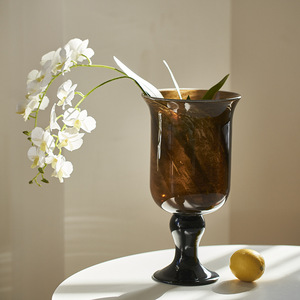 Lámpara de viento de estilo francés nórdico de alta gama, portavelas, florero de vidrio de doble propósito, estilo retro, florero suave para el hogar, adornos para floreros. - Product Image 6