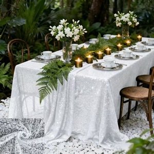 Tovaglia con Paillettes Pesanti e Scintillanti, Copritavolo Lungo fino al Pavimento, Decorazione per Matrimoni e Feste, 18 Colori, Misura Personalizzabile - Product Image 6