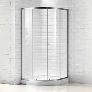 Oumeiga 90X90X195 cm Écran de <span class=keywords><strong>douche</strong></span> arrondi sans cadre Quadrant Cabines de <span class=keywords><strong>douche</strong></span> 900mm pour installation en coin - Product Image 1