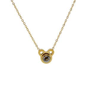 Zogxin Animal Zodiac Pendant Necklace 18K Gold Stainless Steel With I Love You Projection For Women Gift Party Jewelry - Product Image 5