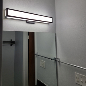 Motel 6 <strong>Gemini</strong> Collection Hotel Bathroom Over <strong>Mirror</strong> Vanity Light Integrated LED Suitable for Damp Location Wall Sconce Lighting - Product Image 4