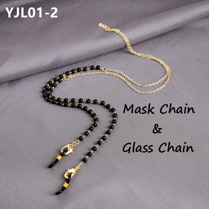 YJL01 2021 Modeschmuck Weiß Schwarz Perle Perlen Brillen Brillen Masking Chain Sonnenbrillen Zubehör Großhandel