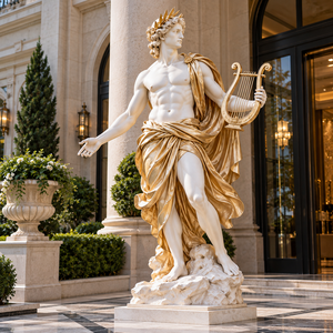 Statue en fibre de verre d'Apollon, décoration de jardin extérieure, sculpture de figure nue, style antique grec - Product Image 1