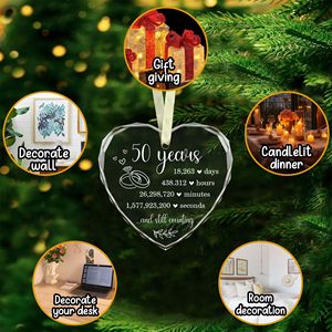 Trống hình trái tim giáng sinh kính Đồ trang trí UV in tim Kính đồ trang trí cho Giáng sinh - Product Image 5