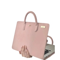 Prix usine PU housse pour ordinateur portable rose avec poignée 14-16 pouces respirant ordinateur étui de protection ordinateur portable pochette sac