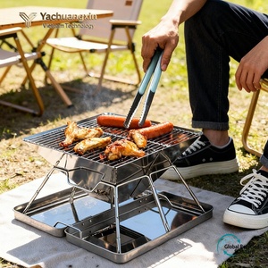 Stainless Steel Folding Charcoal <b>Grill</b> Outdoor Portable <b>BBQ</b> Stove for Camping Cooking - Product Image 4