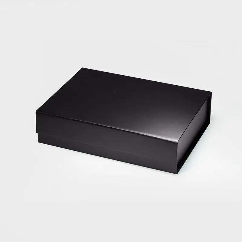 Emballage d'expédition noir vide peu profond A5 coffrets cadeaux magnétiques pour emballage de détail en stock