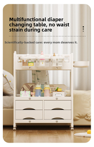 Multifunctional <b>Foldable</b> Baby Changing Table for Newborns, Portable Adjustable Height with <b>Bath</b>, Massage Touch and Storage - Product Image 3