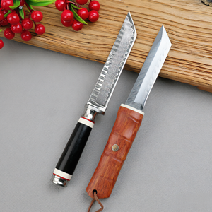 <span class=keywords><strong>Couteau</strong></span> à lame fixe en acier Damas avec étui et boîte cadeau, idéal pour offrir, collectionner, chasser, camper, faire de la randonnée et pêcher - Product Image 4