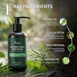 Gel de Ducha 100% Natural y Orgánico Antifúngico con Árbol de Té y Menta, Blanqueador, Anti-Picazón, Herbal y Refrescante para Adultos - Product Image 2