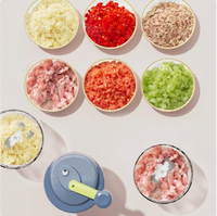 Handmatige multifunctionele groentehakker, blender, snijder, knoflook-, fruit- en vleesmolen, keukenhulp voor voedselbereiding