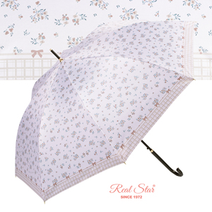 RST Corée Style Fleur Impression <span class=keywords><strong>Anti</strong></span> <span class=keywords><strong>UV</strong></span> <span class=keywords><strong>Femme</strong></span> Longue Droite Parapluie Soleil et Pluie Protection Parapluie - Product Image 2