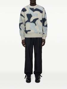 Pull-over brossé pour hommes en laine mélangée mohair de haute qualité avec design de LOGO personnalisé Pull jacquard moelleux en tricot pour hommes - Product Image 5