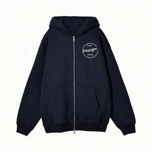 Cremallera Hombres Pullover Casual Fleece Oversize Plain Vintage Acid Wash Zip up Custom Heavyweight Zip up Hoodie - Product Image 4