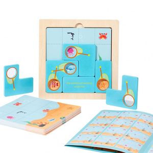 Board Game New Arrival Kids Thinking Challenge Preschool Custom Logo Wooden Jigsaw <b>Puzzle</b> - Product Image 1