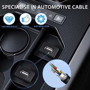 Câble d'extension USB 2.0 <span class=keywords><strong>carré</strong></span> étanche à clipser en ABS, 1m 2m, pour tableau de bord de voiture, moto, bateau - Product Image 4