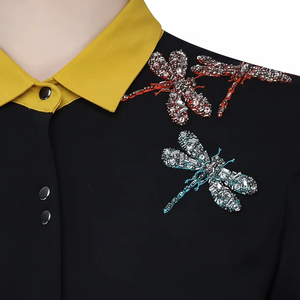 ชุดเดรสปาร์ตี้แบบเต็มตัวประดับด้วยลูกปัดชุดเดรสทางการผ้าชีฟองเข้ารูปแขนยาวผ้าไหมซักได้ฟรีไซส์ - Product Image 1