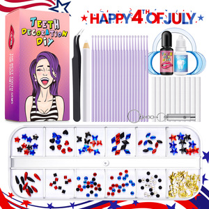 Kit de Gemas Dentales DIY con Pegamento y Herramientas, Cristales Planos de Formas Variadas para Decoración Dental, Set de Arte para Uñas al por Mayor - Product Image 1