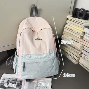 <span class=keywords><strong>Mochila</strong></span> <span class=keywords><strong>de</strong></span> lona para mujer, bolso <span class=keywords><strong>de</strong></span> hombro a la moda para mujer, bolso escolar <span class=keywords><strong>de</strong></span> Color con costuras para adolescentes, <span class=keywords><strong>Mochila</strong></span> para niños - Product Image 2