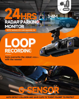 Caméra embarquée 4 objectifs 3 pouces IPS pour Karadar N300 HD 1080P, enregistreur vidéo Wi-Fi, GPS, surveillance de stationnement 24H, capteur G, enregistrement en boucle