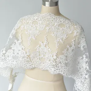 棉线刺绣亮片双边蕾丝婚纱手工diy白色装饰镶边蕾丝