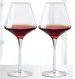 Verres à vin avec tige pour boire rouge blanc Cabernet cristal clair personnalisé Logo personnalisé luxe rétro classique fête 7 jours