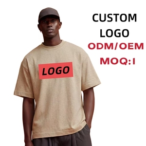 ODM/OEM Men's Knitted T-shirts 100%Cotton Men's Custom DTF Printing LOGO T shirts Wholesale Men's Plain Dyed Tshirts - Product Image 1