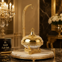 Modernes, langlebiges 8L Gold-Edelstahl-Chafing-Dish-Buffet-Speisenwärmer-Set – Hocheffiziente Speisenwärmer für Restaurants