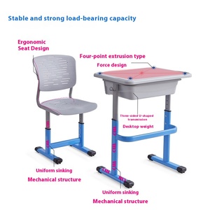 Escritorios y Sillas de Estudio Modernos Personalizados para el Hogar, Ajustables en Altura, para Estudiantes de Primaria y Secundaria, de Metal, SONGYE S - Product Image 4