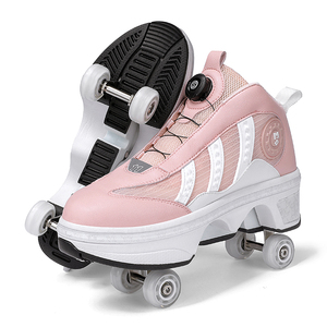 Chaussures de patin à roulettes rétractables pour l'extérieur 2 en 1 pour enfants Patines De 4 Ruedas Con Luz Talla 37 40 Zapatos Led Para Ninos - Product Image 3