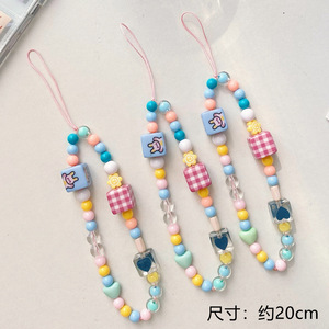 Cordón de cadena de cuentas para teléfono móvil, cadena de teléfono móvil con nailon Compatible con teléfono para niñas - Product Image 4