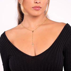 Venta de fábrica, collar religioso de Jesús de acero inoxidable, cadena de 3MM, collar cruzado de cuentas de Rosario DE LA Virgen María chapado en oro para creyentes - Product Image 3