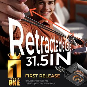 Chargeur de voiture rétractable LISEN 69W USB-C pour <span class=keywords><strong>iPhone</strong></span> 17 16 15 Pro Max Air – Adaptateur universel de charge rapide pour voiture et mobile - Product Image 3