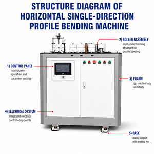 Multi-Material Profile Roll Bending Machine for Aluminum Copper Stainless Steel Window <b>Door</b> <b>Mirror</b> Frame - Product Image 6