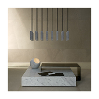 Table basse courte centrale en acier inoxydable blanche au design de luxe