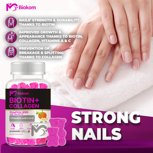 Gommose OEM 10000mcg di Biotina <span class=keywords><strong>e</strong></span> Collagene con Olio di Semi di Zucca, Estratto di Saw Palmetto <span class=keywords><strong>e</strong></span> Vitamine <span class=keywords><strong>A</strong></span>, B6, C, D, <span class=keywords><strong>E</strong></span> per Capelli, Pelle <span class=keywords><strong>e</strong></span> Unghie - Product Image 3