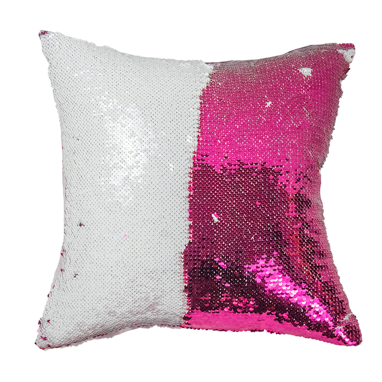 2020 Popular Sublimation Print Well White Sequin Pillowcase Cushion Cover