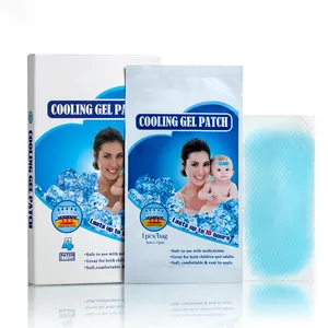 Parche de gel de hielo al por mayor de fábrica de China, paquetes de gel de enfriamiento para fiebre, muestra gratis, lámina de enfriamiento de gel para fiebre