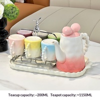 Service à thé YUBIN en porcelaine style crème, tasses et soucoupes écologiques résistantes à la chaleur, pour table basse, salon, hôtellerie