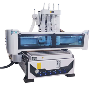 Router CNC ATC de 4 cabezales con carga/descarga automática y bomba para fabricación de muebles y gabinetes, alta eficiencia, motor NC Syntec de 3 ejes - Product Image 4