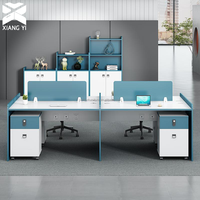 Configuration de table de bureau flexible avec bureau modulaire, cloisons de bureau, poste de travail pour les écoles, les hôpitaux, les bureaux